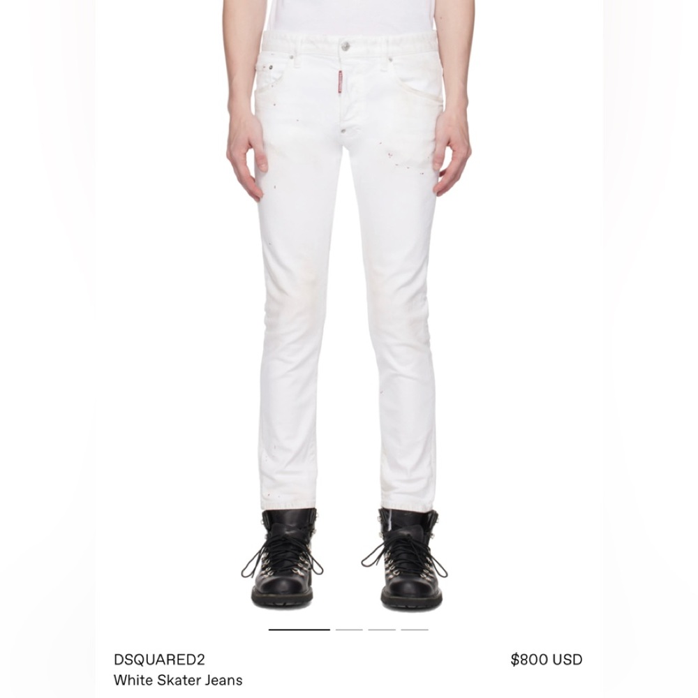 Dsquared2 Men's White Slim Jeans Sz 52/36